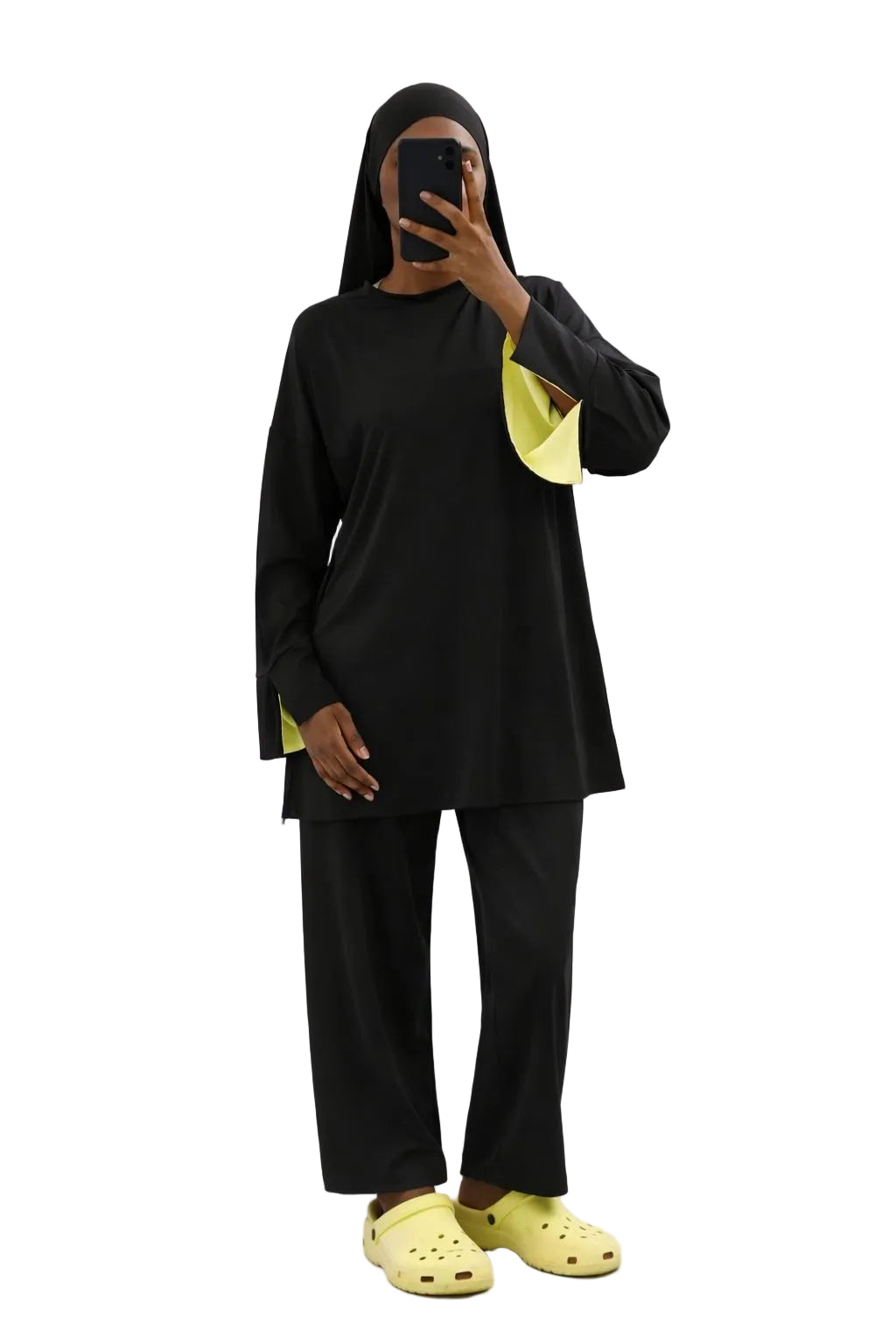 Burkini Amara 3 pièces bicolore noir/jaune pale