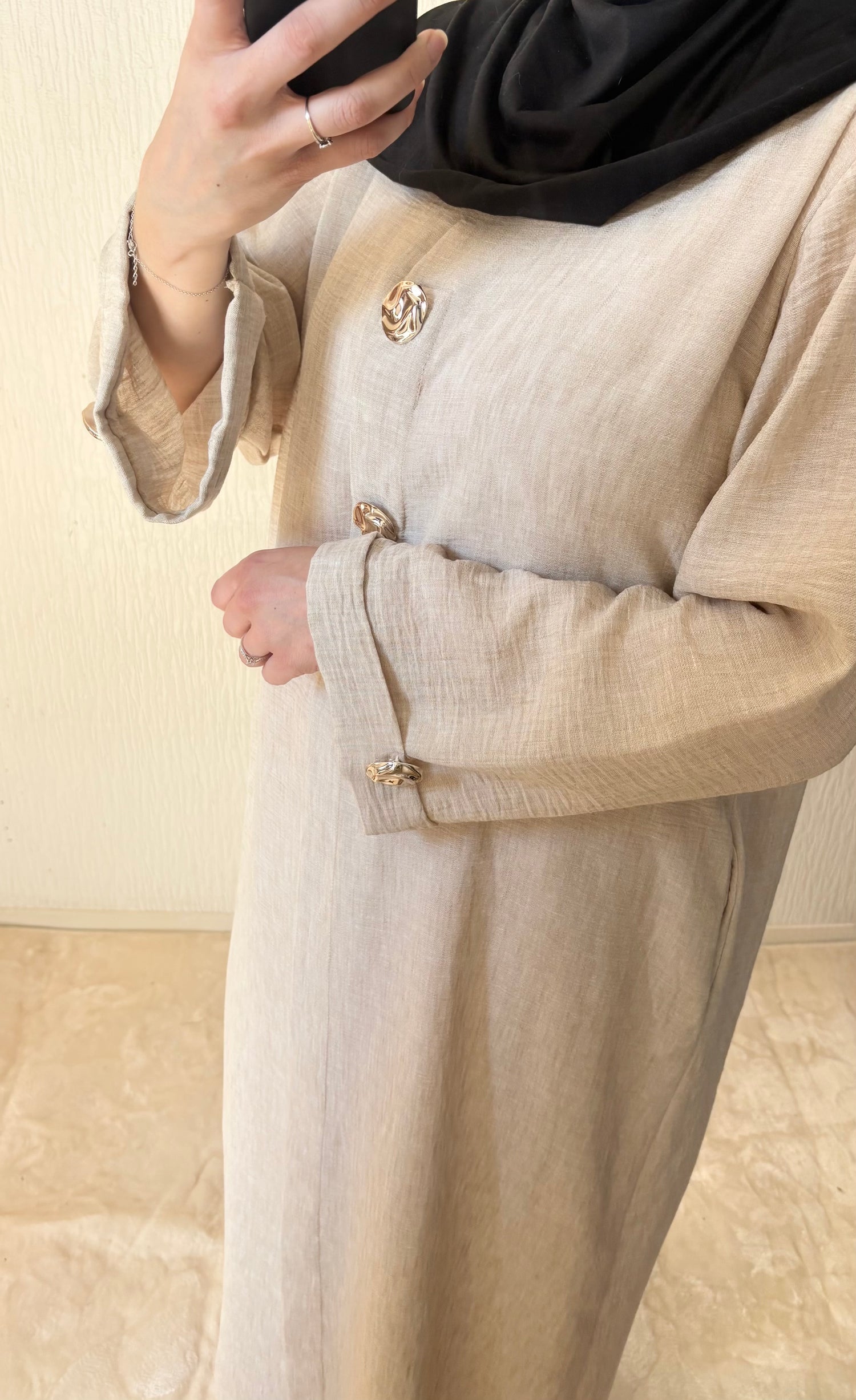 Abaya Effet Lin Léa 🤎
