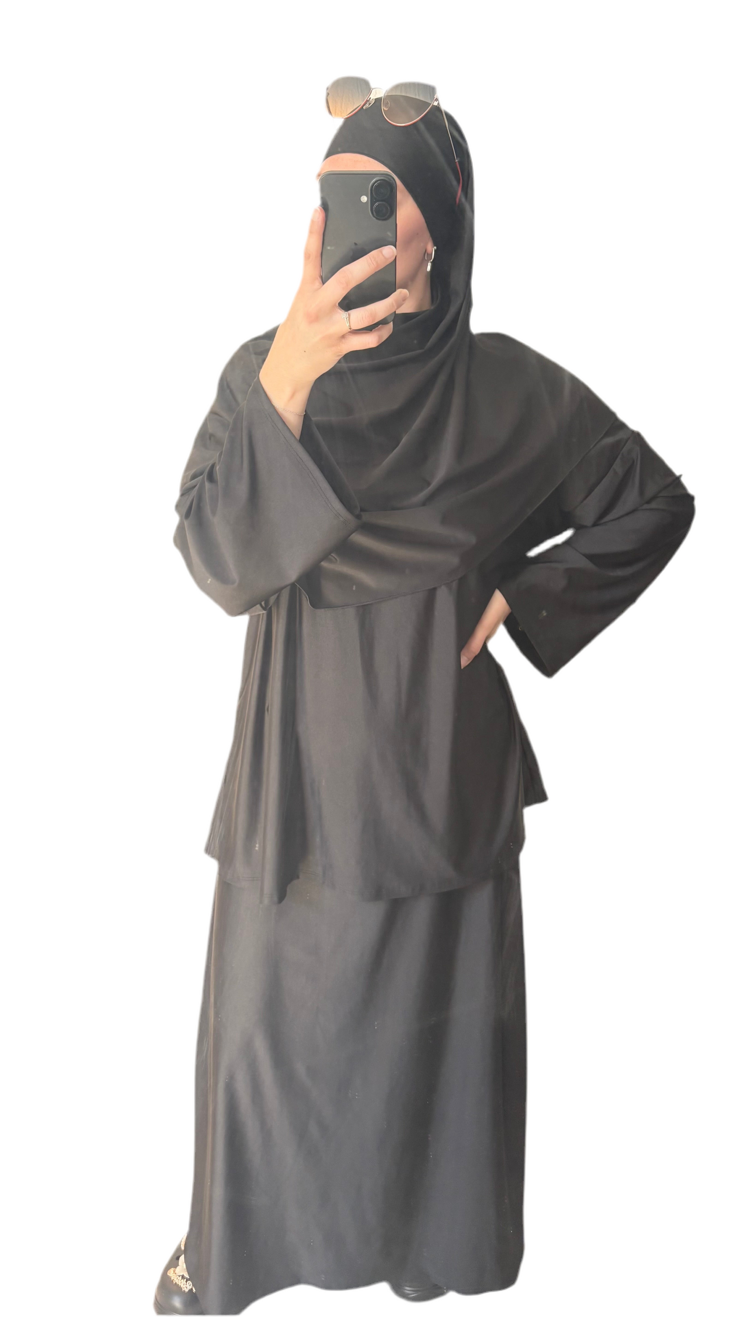 Burkini jupe avec legging 3 pièces noir 🖤