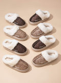 Chaussons paillettes léopard