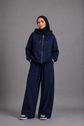 Ensemble jogging oversize marine