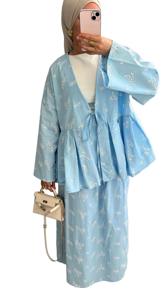 Ensemble Jupe doublé brodé