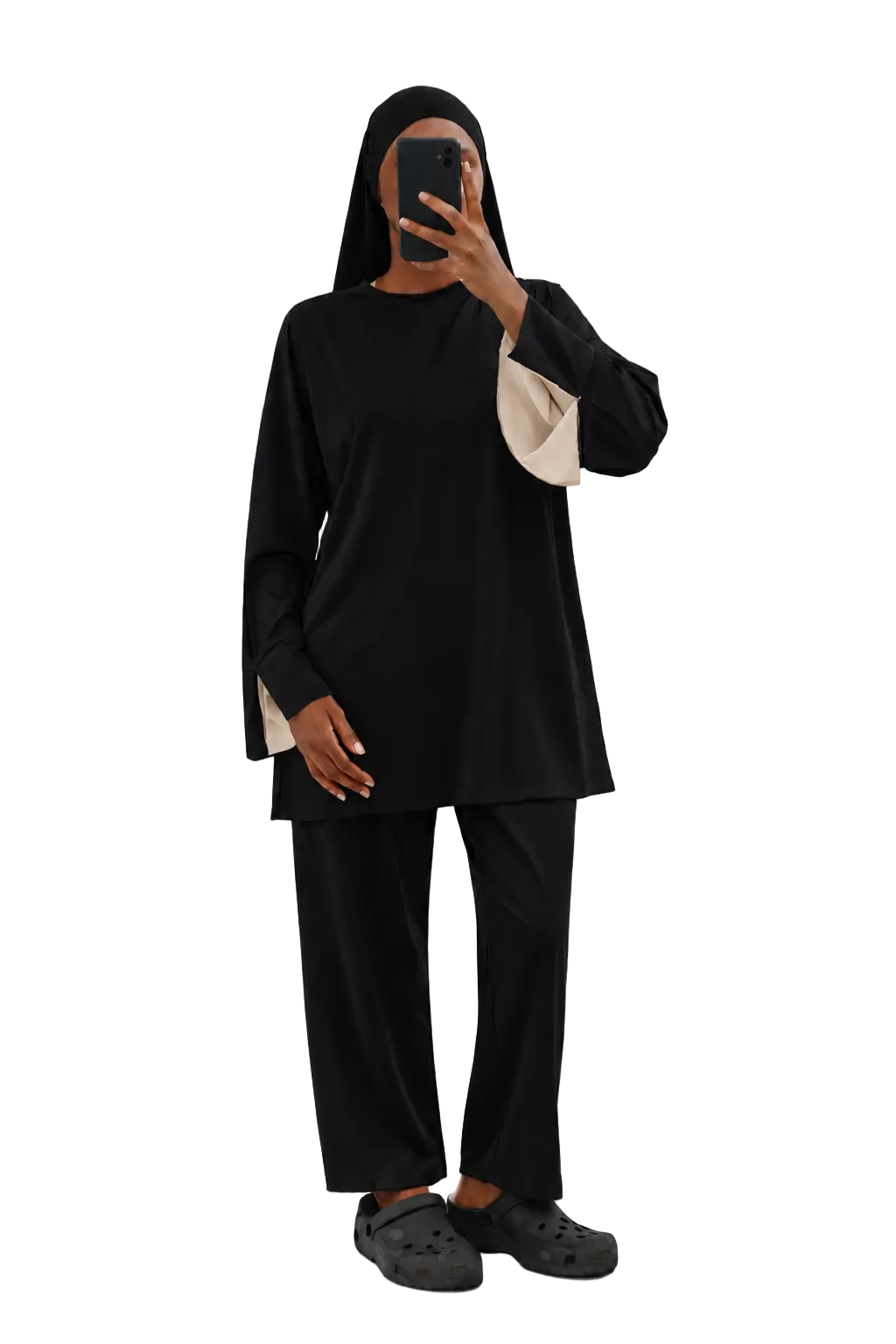 Burkini Amara 3 pièces bicolore noir/ beige