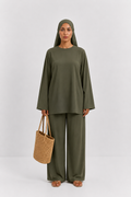 Burkini Yamina kaki 3 pièces