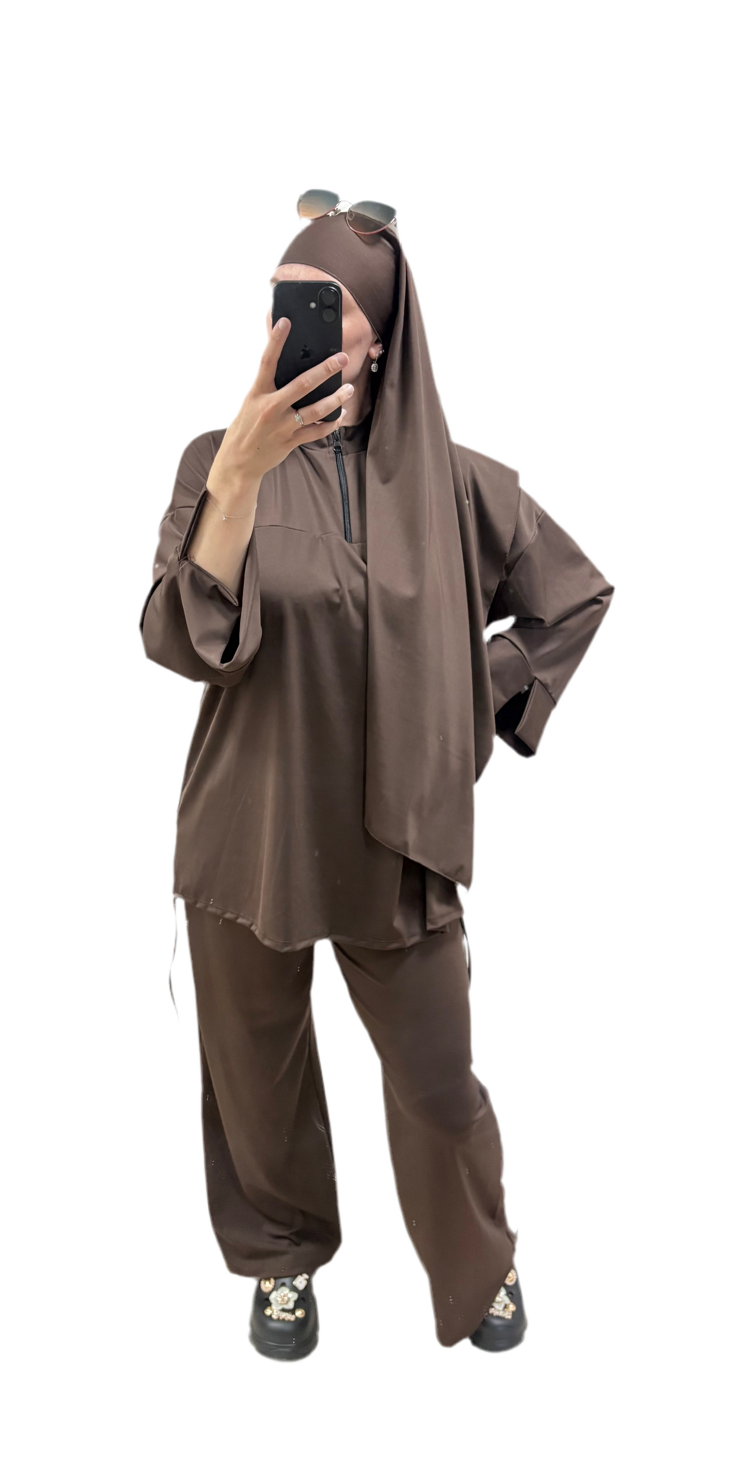 Burkini 3 pièces zip 🤎