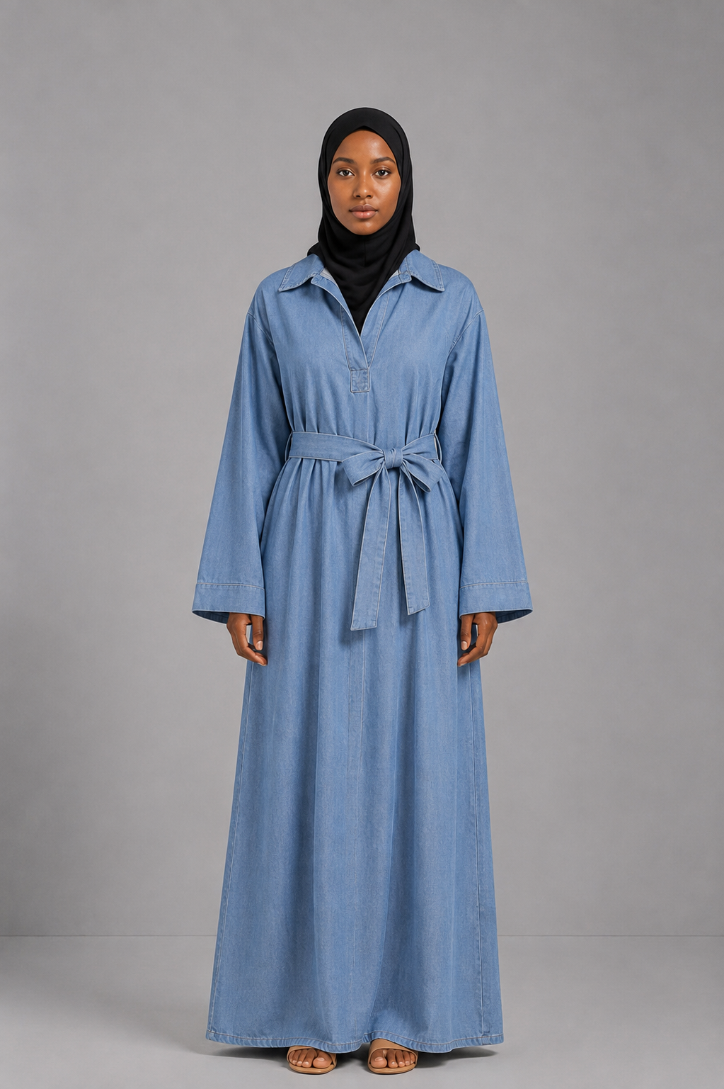 Robe coton effet jean clair Aïcha