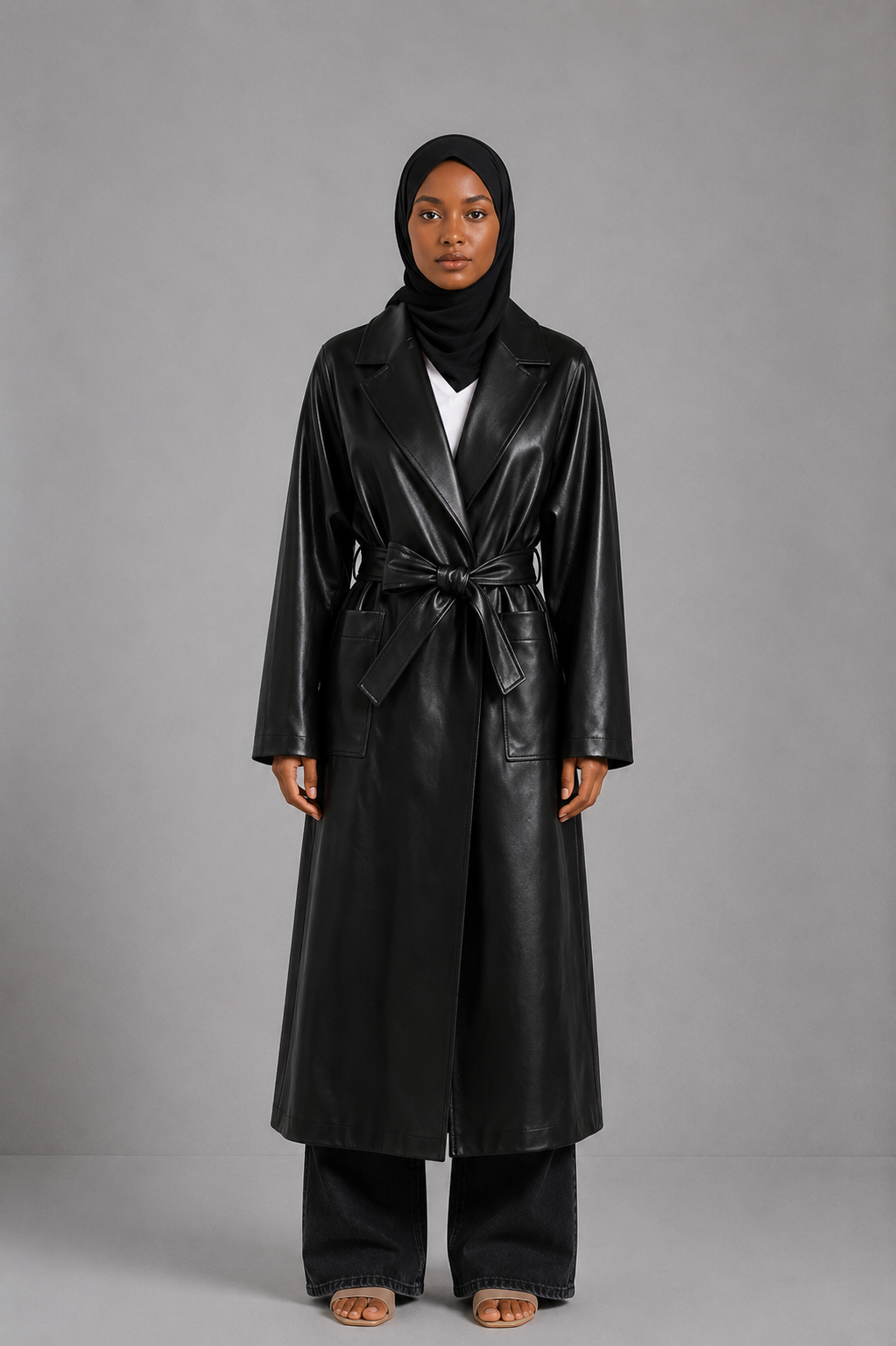 Trench long simili Ranel