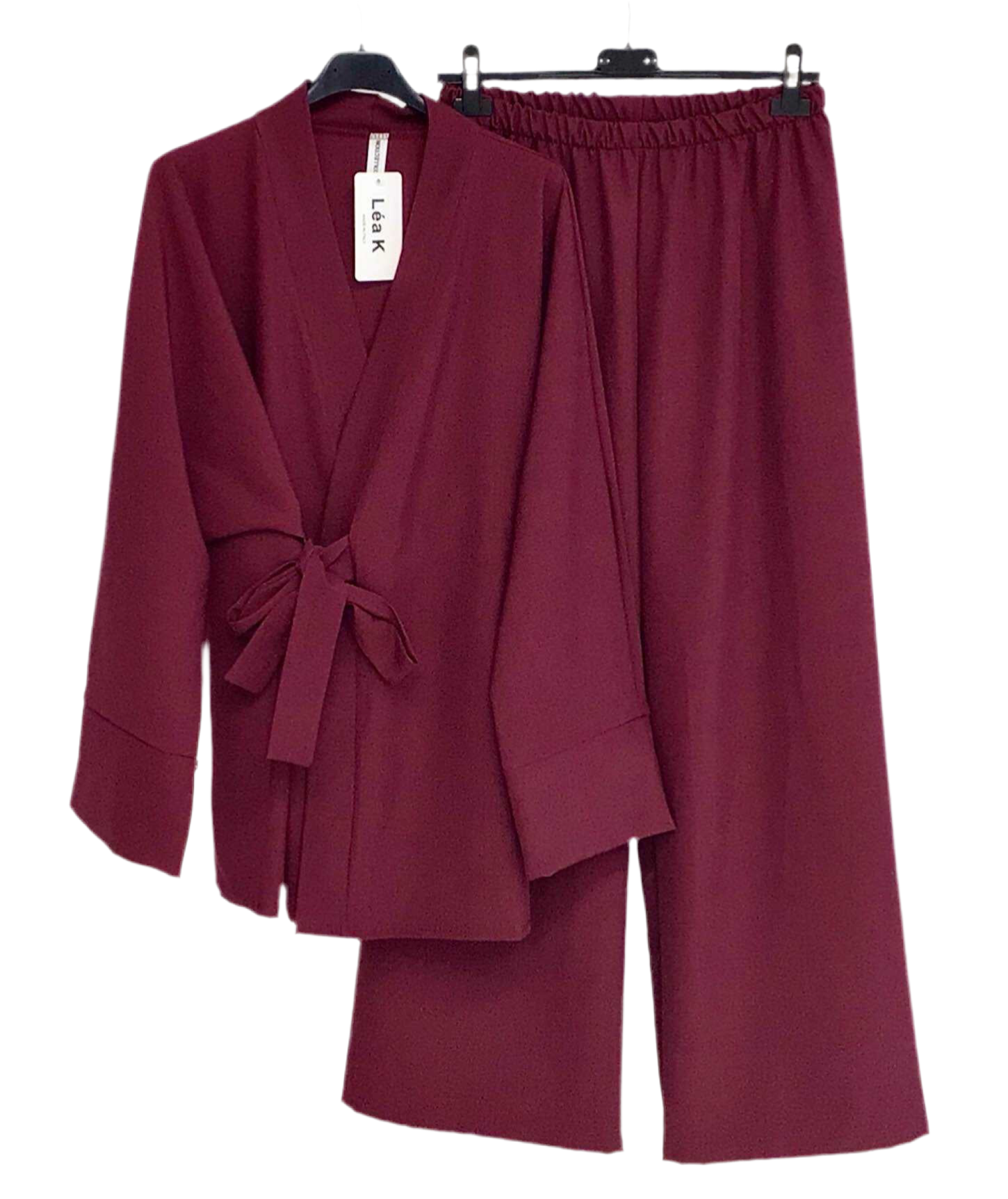 Ensemble kimono pantalon noeud bordeaux ❤️