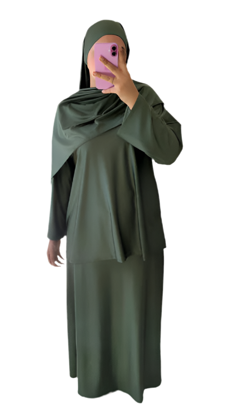 Burkini jupe avec legging 3 pièces 💚