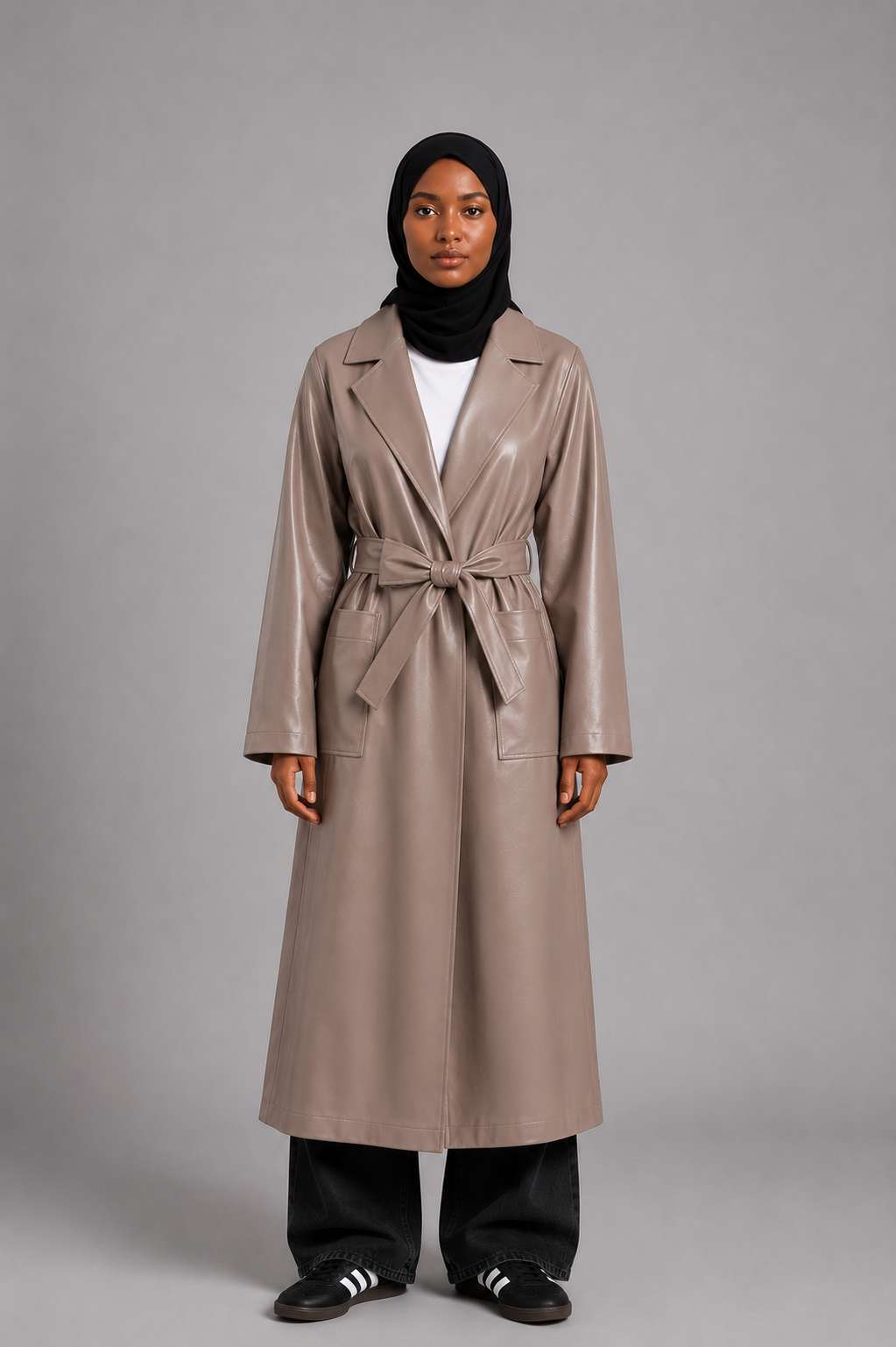 Trench long simili Ranel