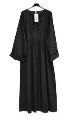 Robe Coton à Nœud — Noir Intense 🖤