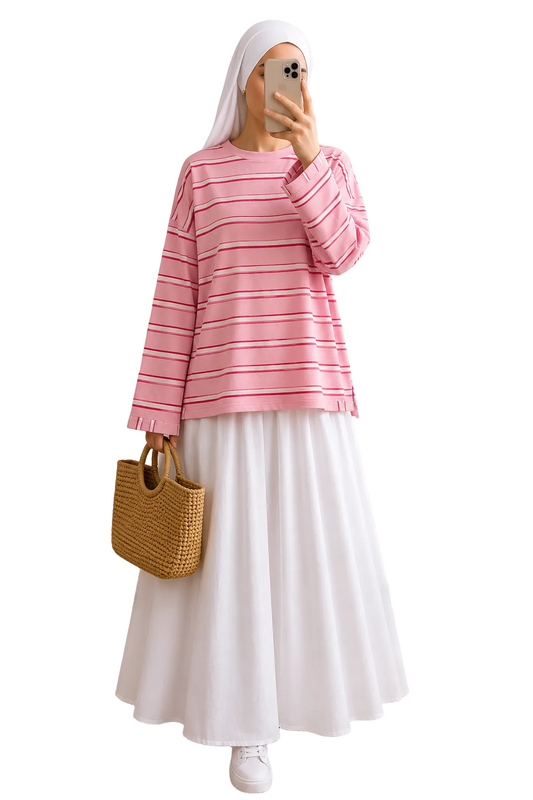 Teeshirt rayures Oversize Premium Coton