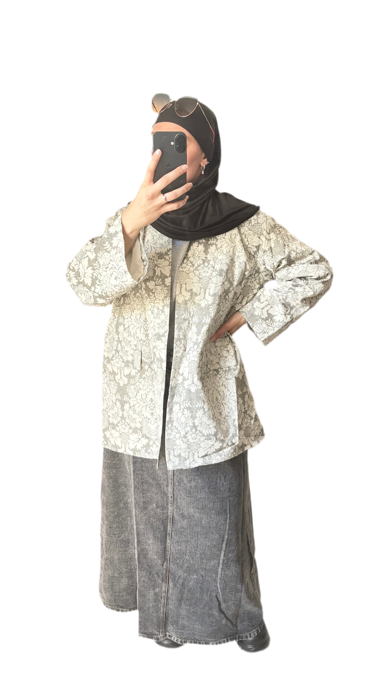 Blazer oversize motifs - gris 🩶