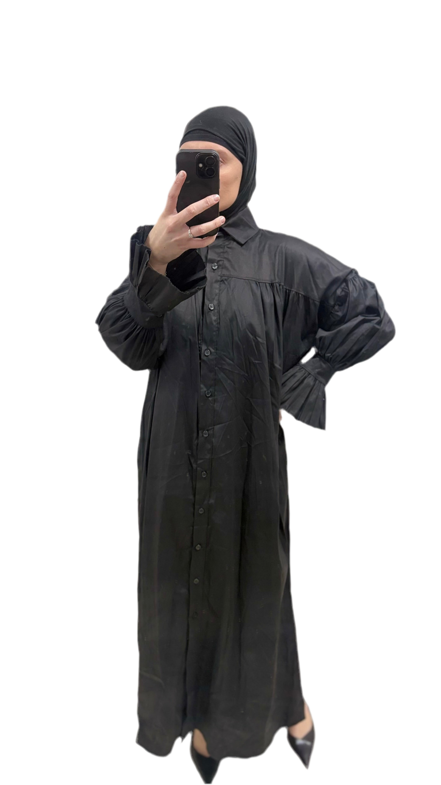 Robe Chemise Oversize — Coton Noir 🖤