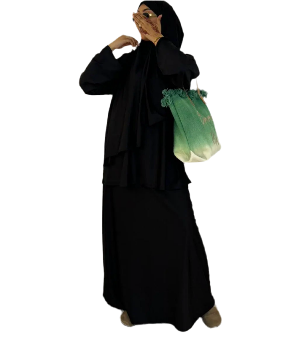 Burkini jupe avec legging 3 pièces noir 🖤