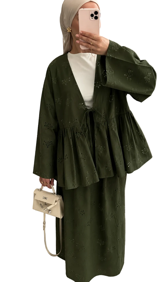 Ensemble Jupe doublé brodé