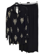 Ensemble Tunique & Pantalon noir à Motifs Brodés 🖤