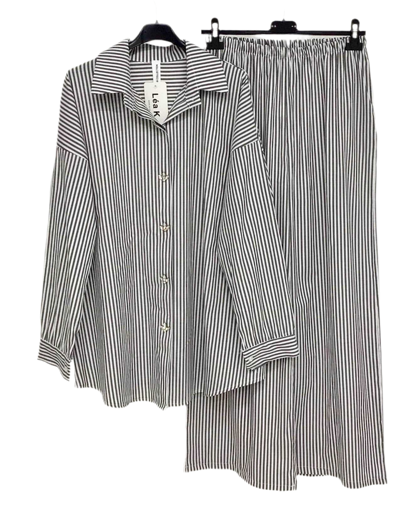 Ensemble Rayé Casual Chic — Noir & Blanc 🖤