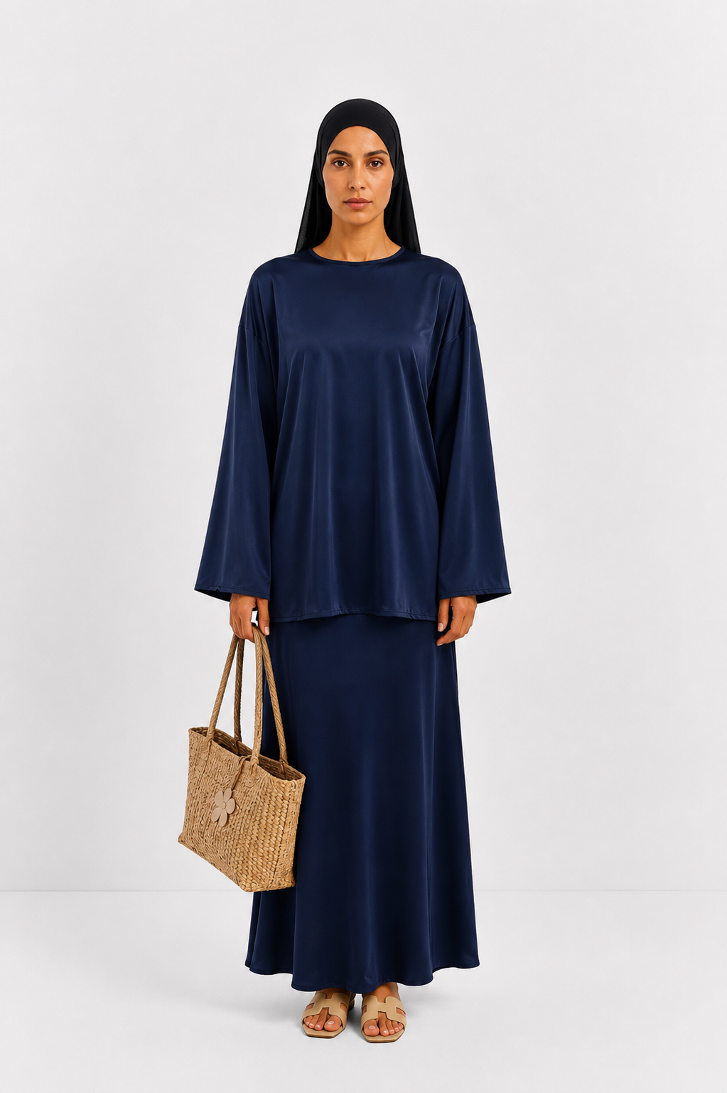 Burkini Doha marine jupe avec legging 3 pièces