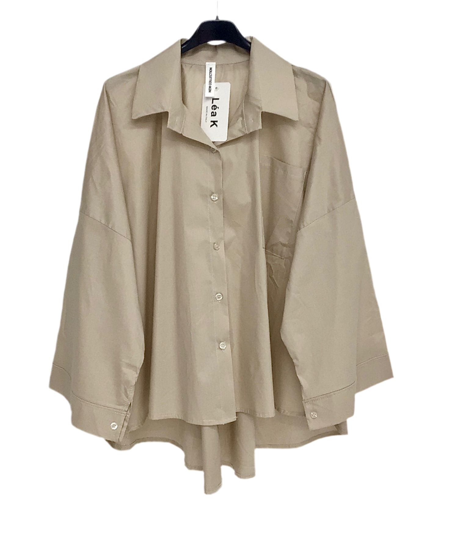 Chemise longue fluide - beige 🤎
