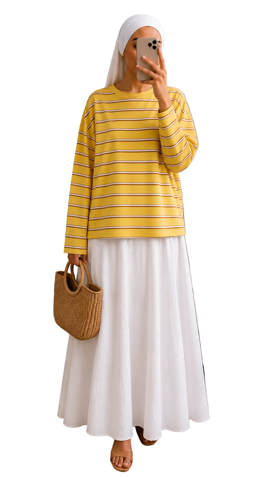Teeshirt rayures Oversize Premium Coton