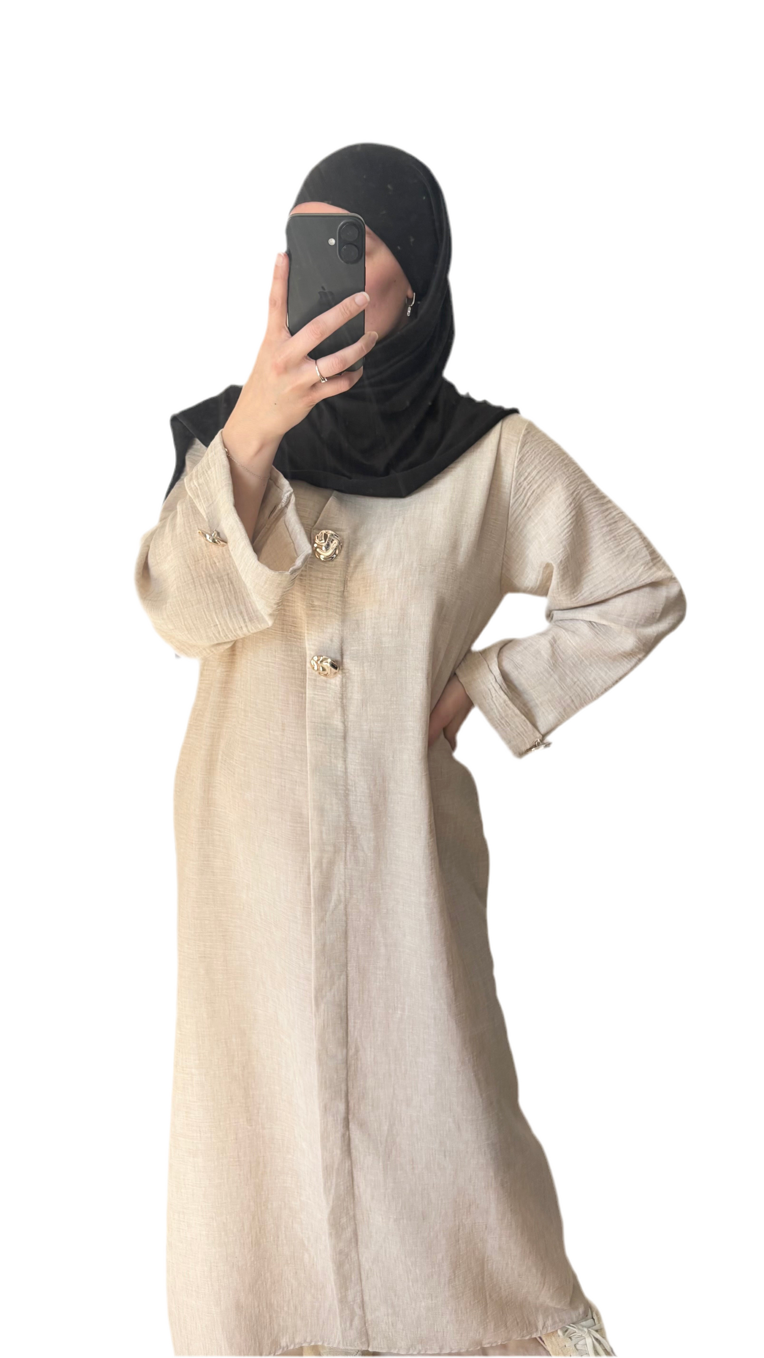 Abaya Effet Lin Léa 🤎