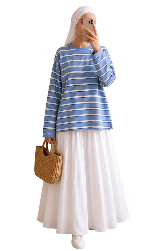 Teeshirt rayures Oversize Premium Coton