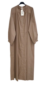 Robe Coton Oversize col V — taupe 🤎