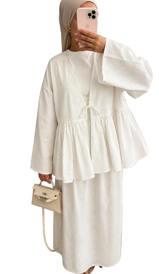 Ensemble Jupe doublé brodé