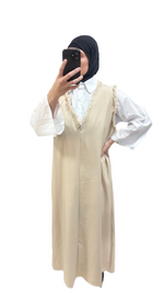 Abaya 2 pièces Tea beige 🤎