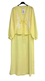 Ensemble deux pièces en lin motif Keyla jaune 💛