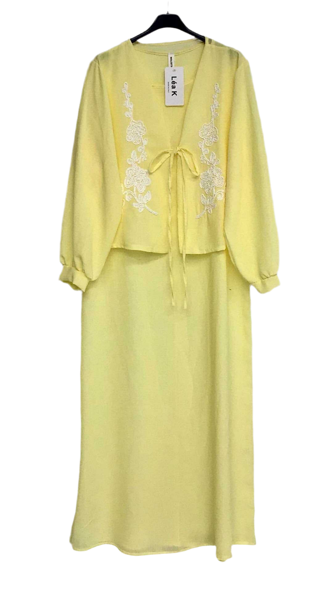 Ensemble deux pièces en lin motif Keyla jaune 💛