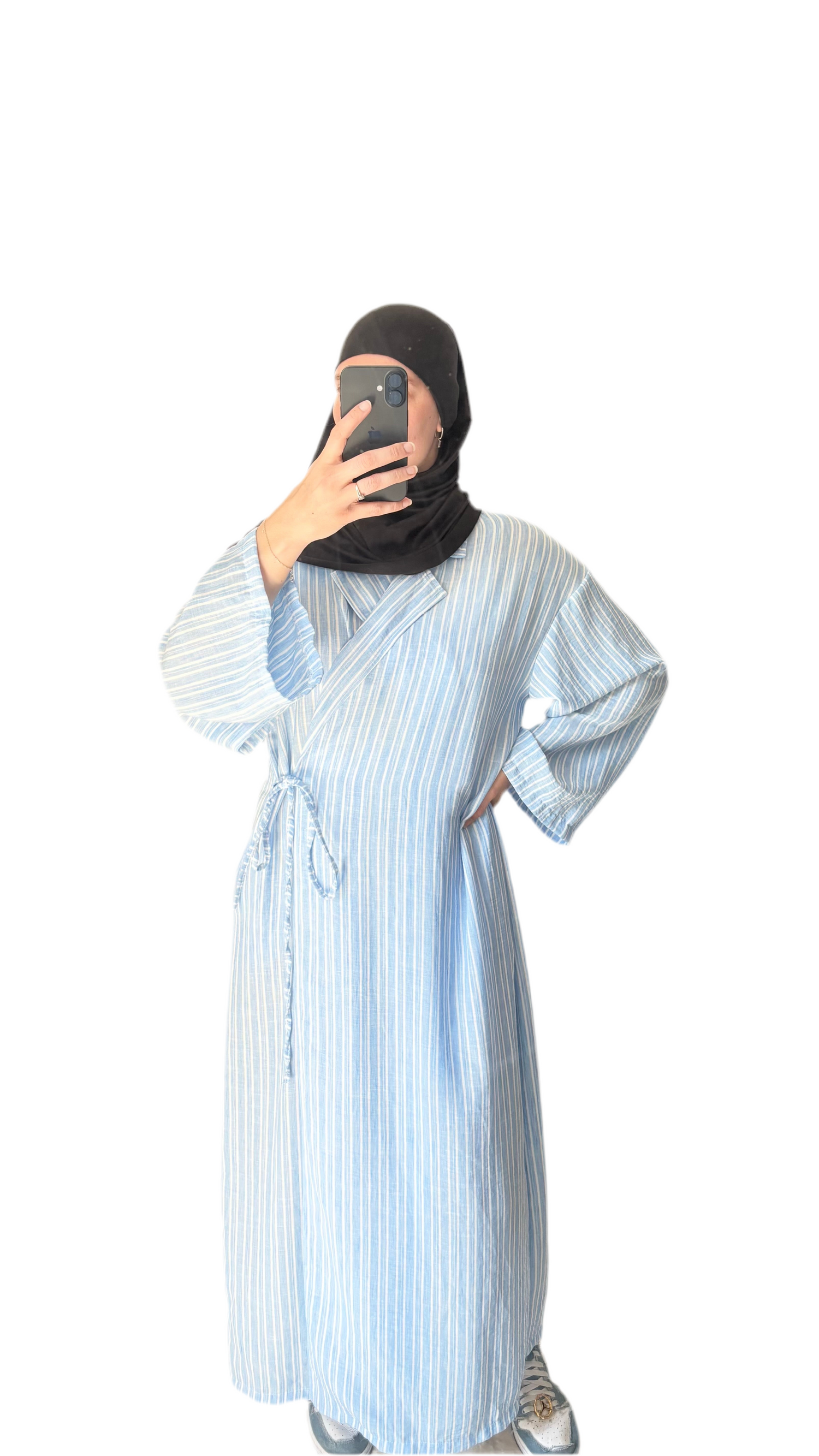 Robe Effet Lin Sonia bleu ciel 💙