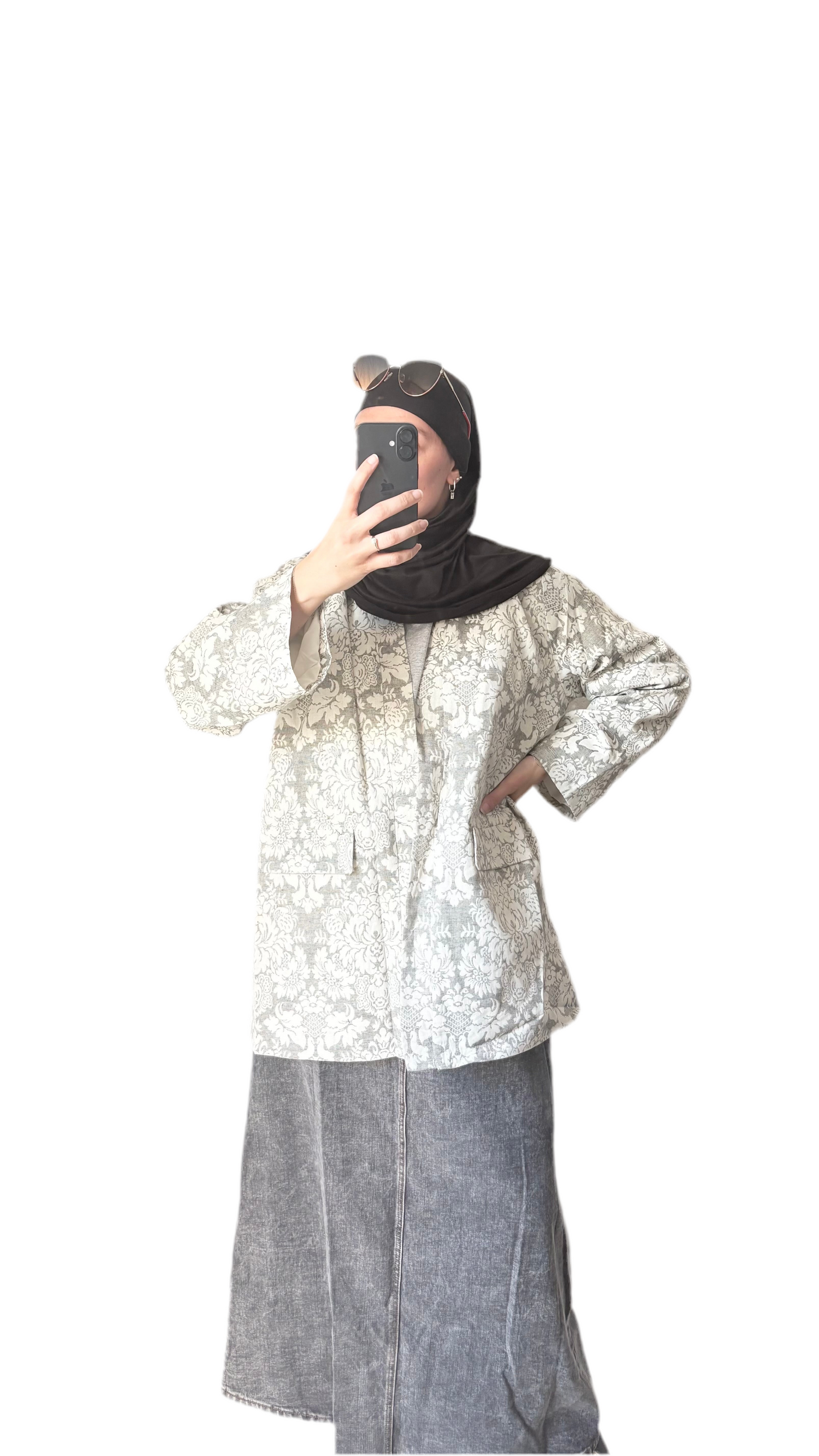 Blazer oversize motifs - gris 🩶