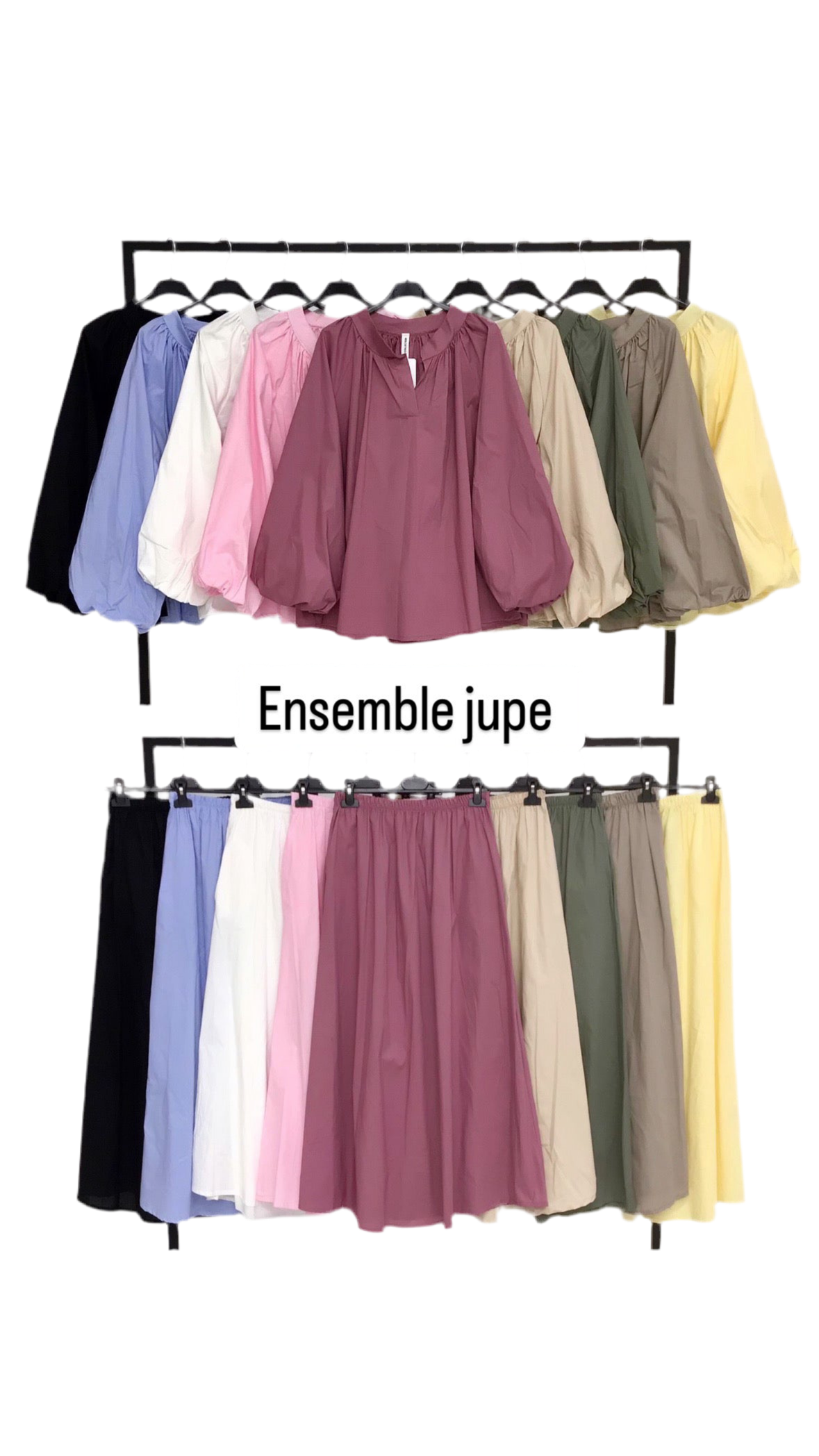Ensemble jupe coton +couleurs💙