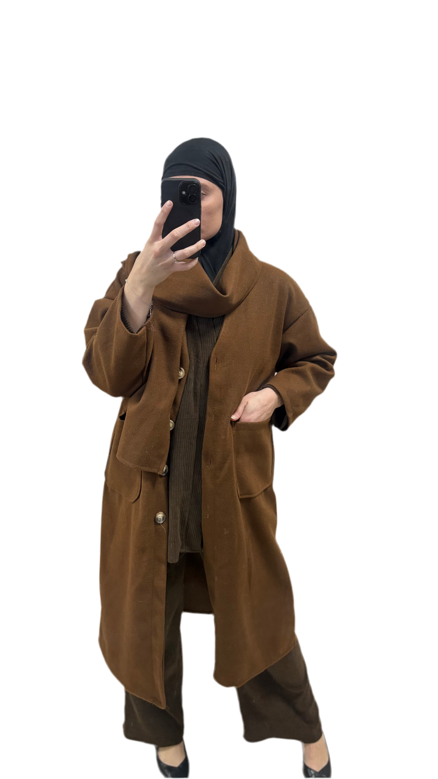 NEW : Manteau long avec écharpe 🤎