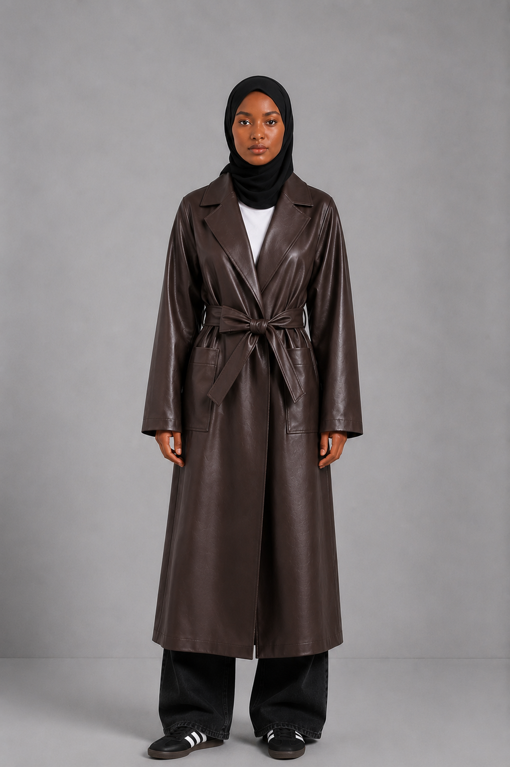 Trench long simili Ranel