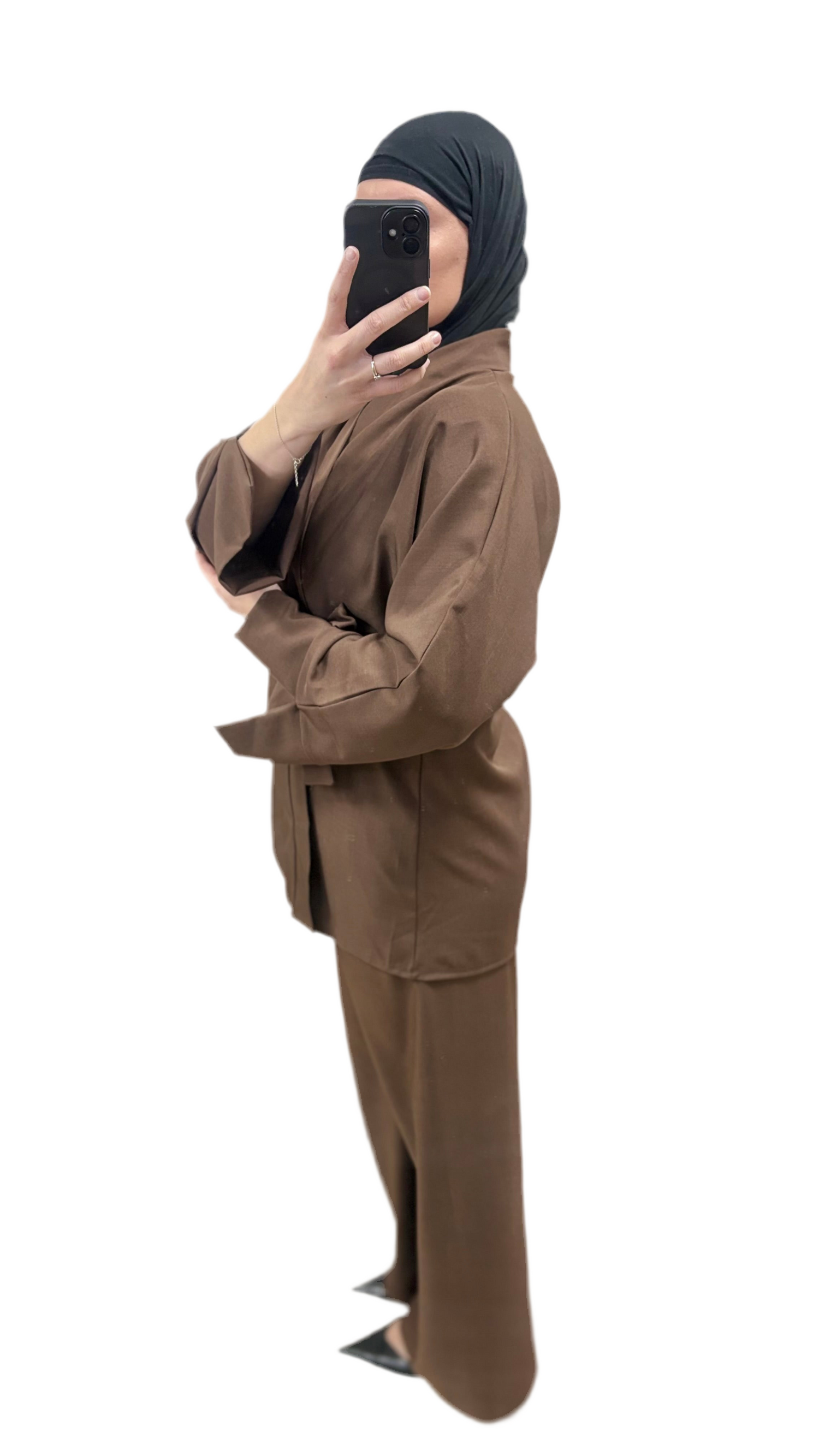 Ensemble Kimono Pantalon — Marron 🤎