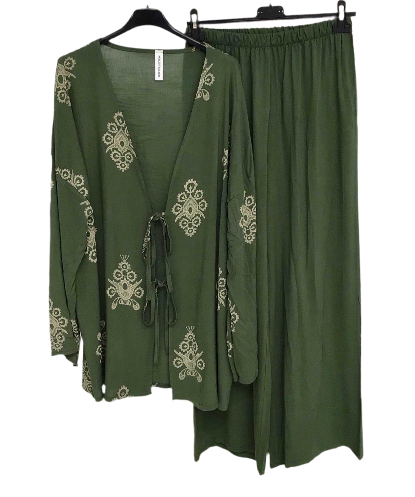 Ensemble Tunique & Pantalon à  Motifs Brodés kaki 💚