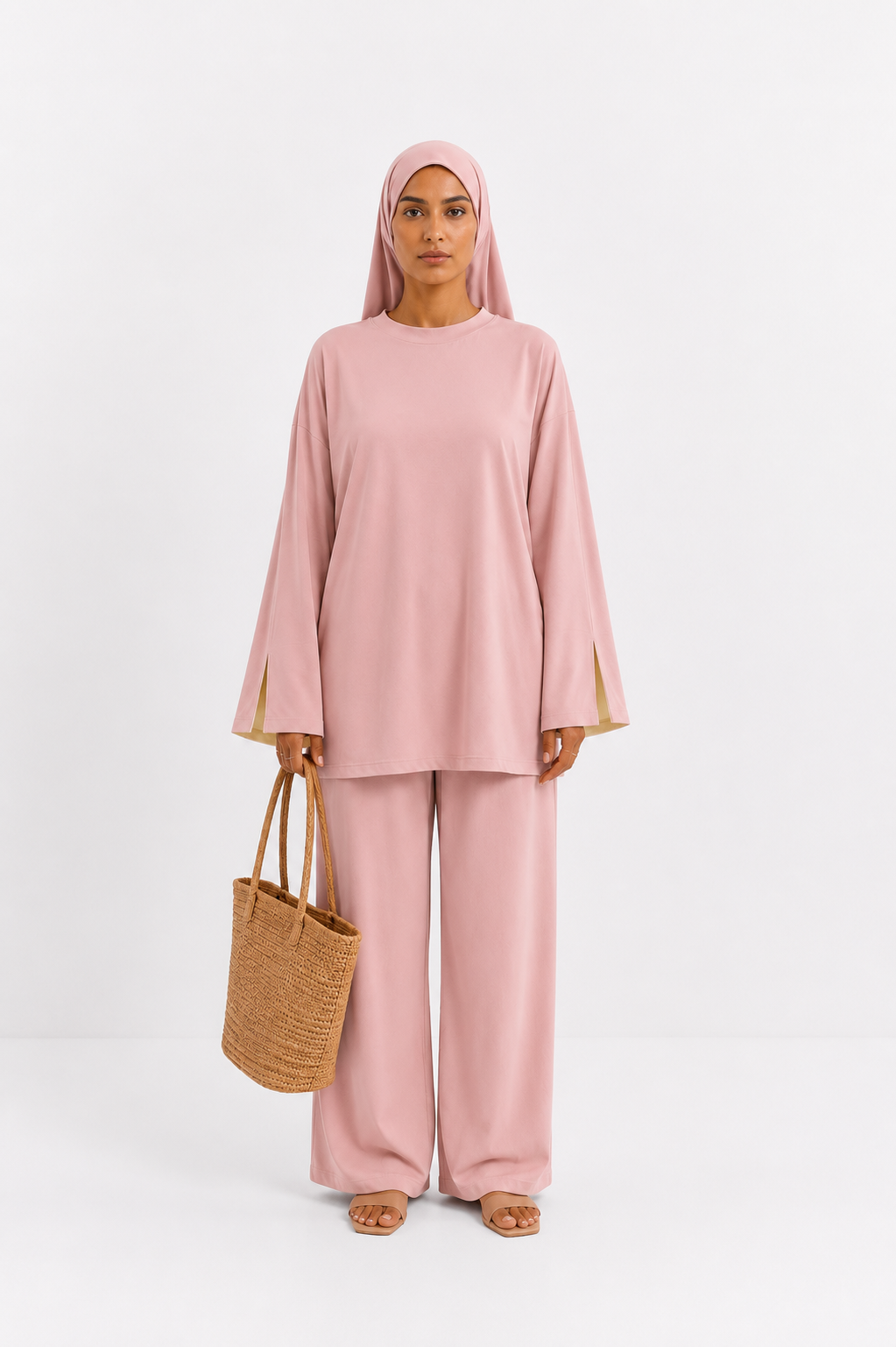 Burkini Amara 3 pièces bicolore rose clair / jaune