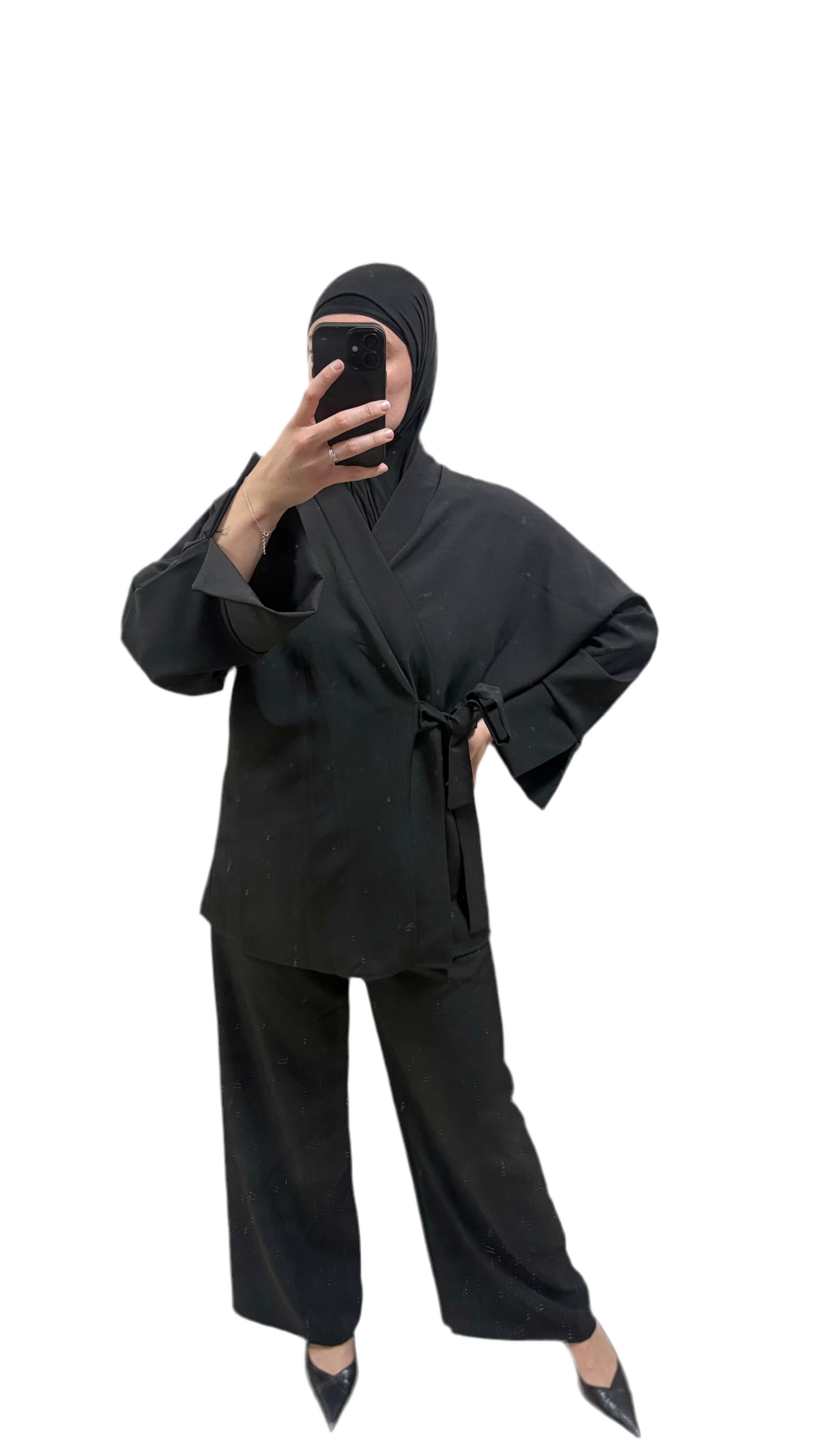 Ensemble Kimono Pantalon — Noir 🖤