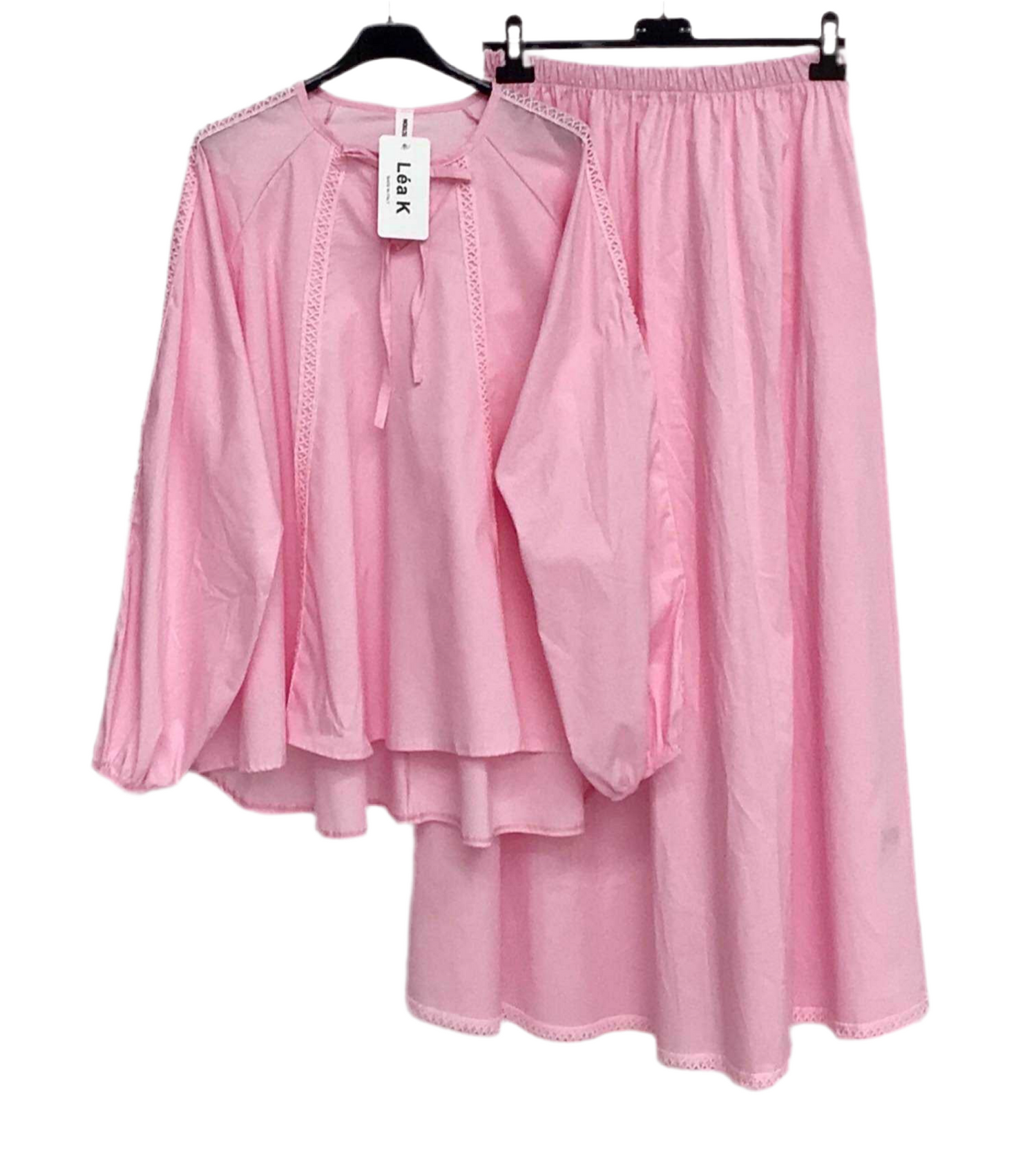 Ensemble jupe coton noué rose 🩷