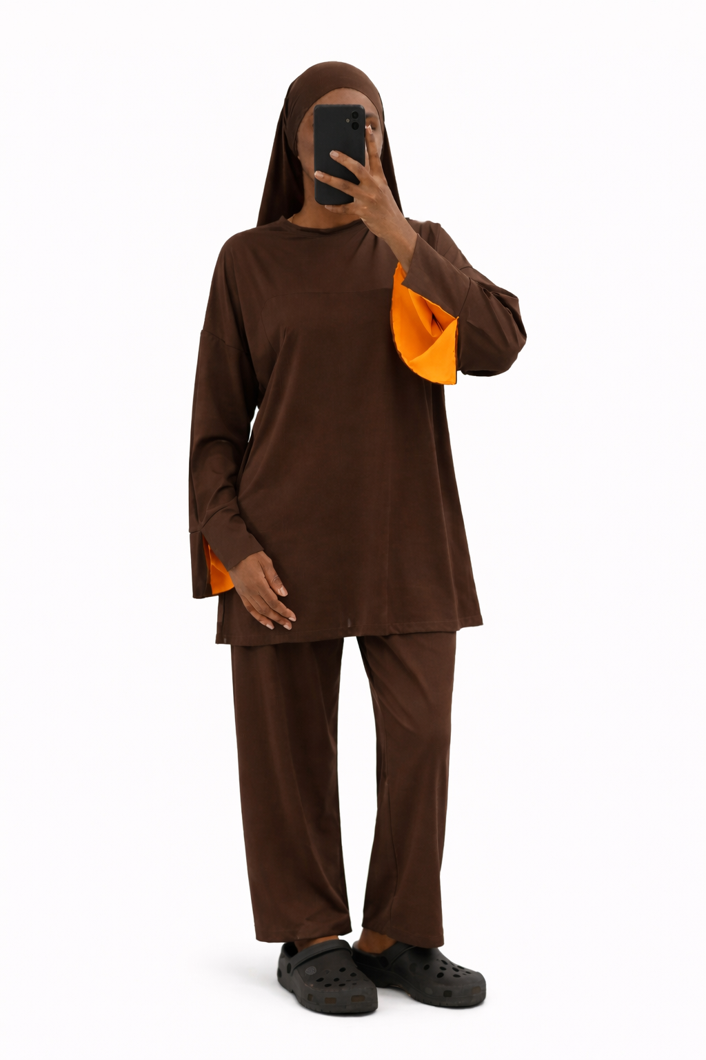 Burkini Amara 3 pièces bicolore choco/orange