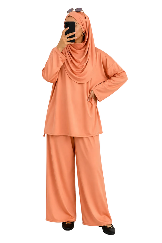 Burkini Yamina 3 pièces pêche