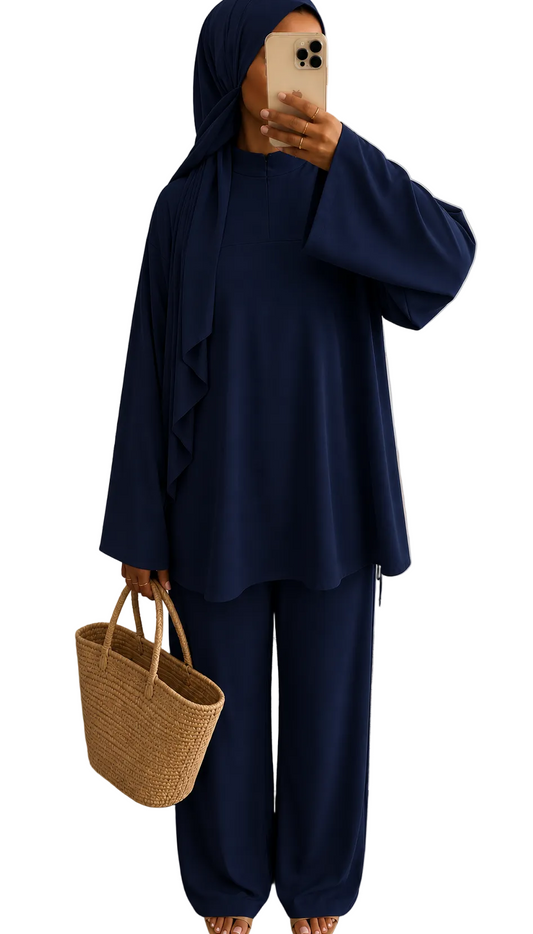 Burkini Aya 3 pièces zip II marine