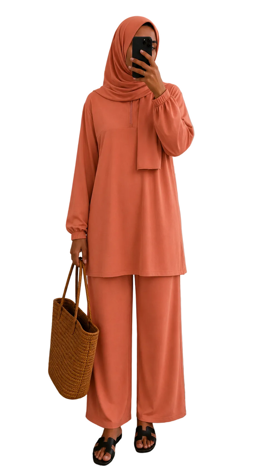 Burkini Jura 3 pièces zip pêche