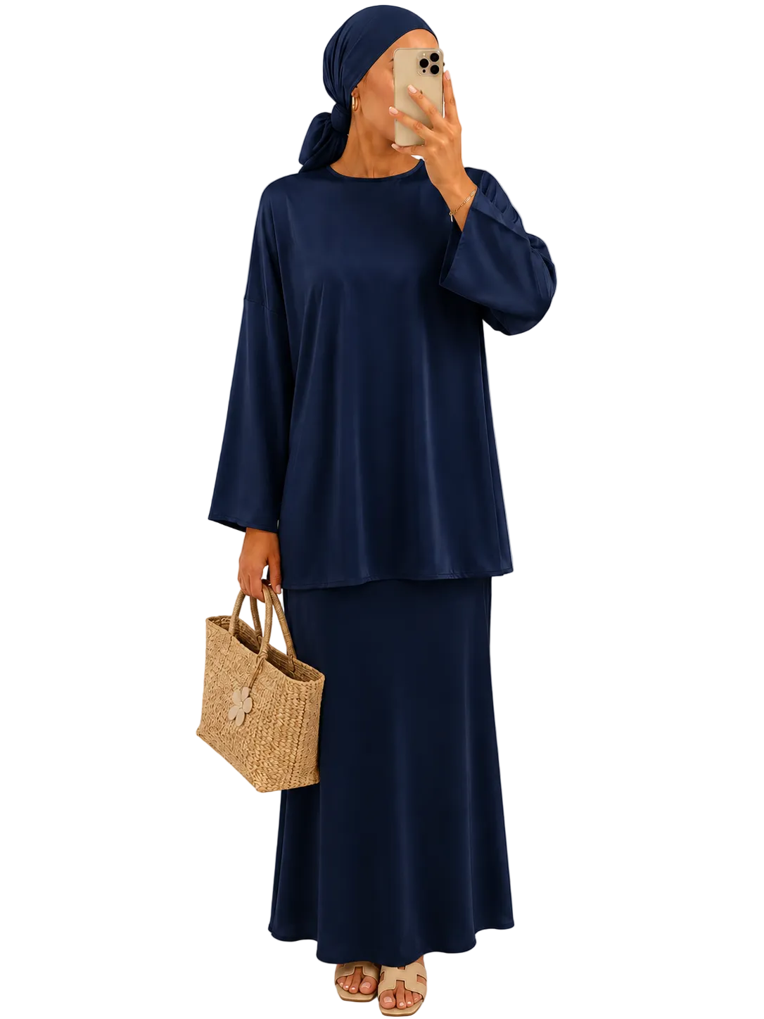 Burkini Doha marine jupe avec legging 3 pièces