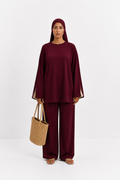 Burkini Amara 3 pièces bicolore bordeaux / jaune