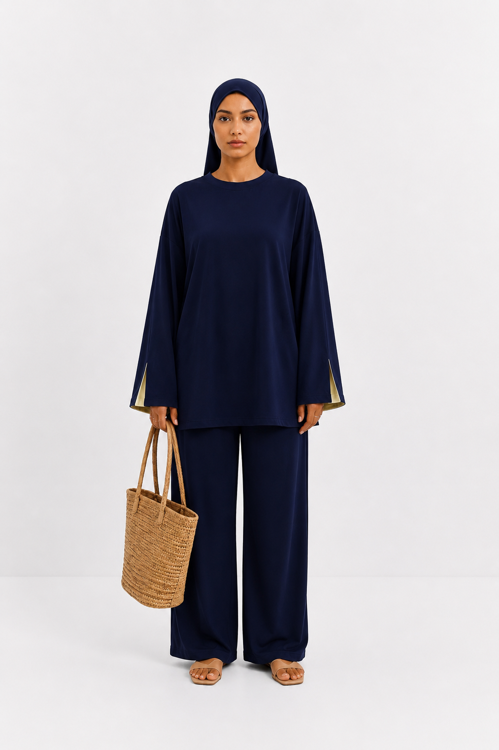Burkini Amara 3 pièces bicolore marine/ jaune