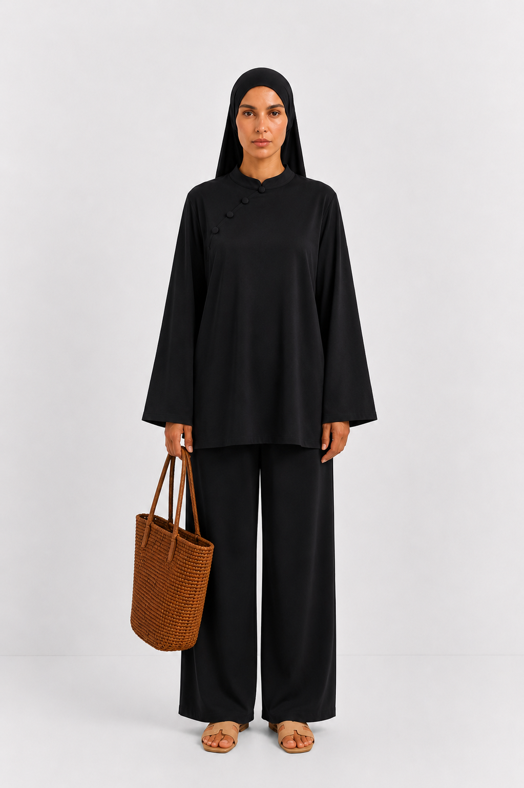 Burkini Naya noir 3 pièces Boutons